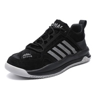 sepatu sneaker pria gaxing pro sport shoes olahraga kasual outdoor hr - hitam 43