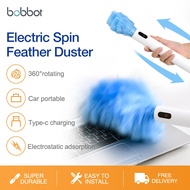 Bobbot Electric Spin Feather Duster  Extendable Cobweb Duster  for Cleaning Ceiling Fan, High Ceilin