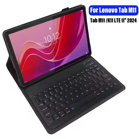 Keyboard Case For Lenovo Tab M11 TB330/Tab K11 LTE 11" 2024,PU Leather Cover With Bluetooth Keyboard