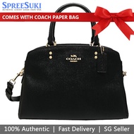 Coach Handbag With Gift Paper Bag Crossbody Bag Lillie Carryall Black # 91493