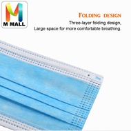 M MALL 50pcs Face Mask Disposable 3ply Face Mouth Mask Filter
