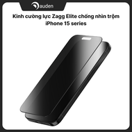 Kính dán màn hình iPhone 15 series ZAGG Elite Edge Privacy AM chống nhìn trộm - Hàng chính hãng