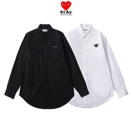 ❤❀ [Ready Stock] ❤ CDG Play Kawakubo Fashion embroidery Long Sleeve Casual Cotton Shirt