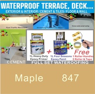 847 MAPLE ( full set 1L waterproof primer / 1L epoxy &amp; tools ) toilet floor Tiles &amp; Cement floor or swimming pool waterproofing paint