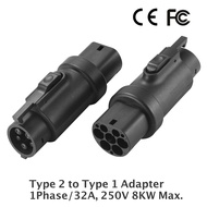 IEC62196 Type 2 to SAE J1772 Type 1 EV Adapter Charging Convertor 250V 32A Type2 to Type1 Charger Co