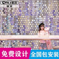 Colorful Geometric Sequins Lattice Influencer Photo Punching Background Wallpaper KTV Box Bar Divisi