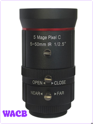 [WACB] 5ล้านพิกเซล5-50มม. เลนส์กล้องวงจรปิดรูรับแสง F1.4 1/2.7 "C/CS เมาท์อุตสาหกรรมเลนส์ซูมคู่มือระ