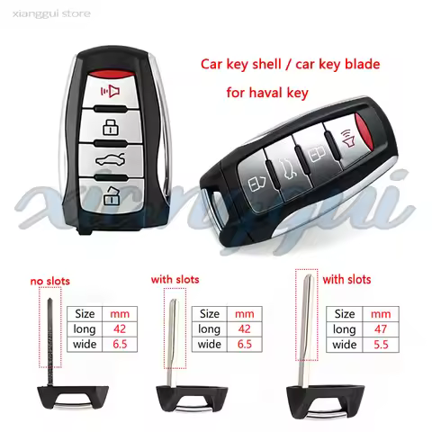 4 Buttons Car Key Housing Key Case Shell for Haval H7 H8 H9 H6 Coupe F7 F7X M6 Jolion with Side Slot