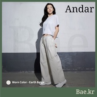 [ANDAR] Airst Wide Pants - Lightweight Rustle Fabric - Travel & Office Essential