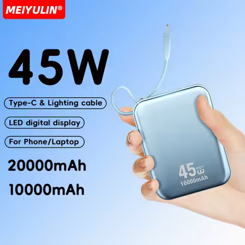 20000mAh 45W Power Bank For Laptop Portable 10000mAh USB C Cable Fast Charging Mobile External Batte