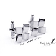 KEMEJA Trendy square cufflink men's shirt button cuff ready