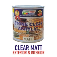 ACRYLIC CLEAR ( MATT CLEAR ) GREENTECH PAINT EXTERIOR & INTERIOR Stone & Slate Finish PAINT ) Clear 