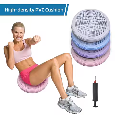 Balance Pads for Physical PVC Yoga Balance Pad with Air Pump Wobble Balance Cushion Board Inflatable