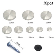 16pcs CHROME ELECTROPLATED MIRROR SCREW CAP THREADED DISPLAY SCREW CAP