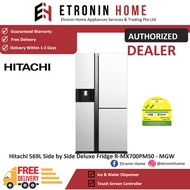 Hitachi 569L Side by Side Deluxe Fridge R-MX700PMS0 - MGW