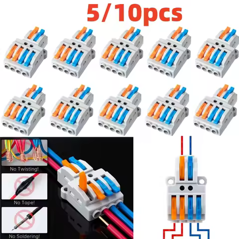 5/10pcs Wire Connectors 2 To 4 Compact Quick Connectors For Wires Pole Wire Nut Connector Terminal F