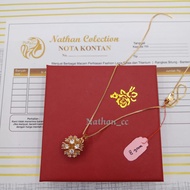 Nathan - Kalung liontin Rose Gold Emas Muda 5. gram  Model Korea Style V Crona Lapis Emas Kadar 70.7