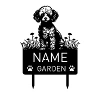 Custom Poodle Dog Metal Memorial Garden Stake Personalized Pet Grave Marker Name Sign Remembrance St