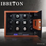 IBBETON Automatic Watch Winder Safe Box Carbon Fiber Double Watch Winding Box Quiet Motor Storage Display Case Mechanical Watches Boxes