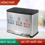 High-quality 18L 3-compartment 27L damping pedal stainless steel trash bin/ Indoor Trashbin/VHP-YS-B