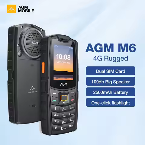 AGM M6 Rugged Phone 4G Dual SIM 2500mAh Battery 2.4" Screen Loud Voice IP68 Waterproof Big Buttons F