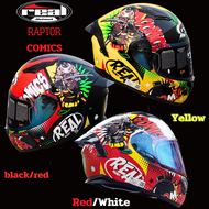 หมวกกันน็อคReal helmets Raptor comics black/red,full face,มอก.369-2557,ECE R22-05