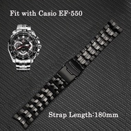 สแตนเลสสตีลสายนาฬิกาข้อมือสำหรับ Casio EF-539 544 550 527 530 534 Series นาฬิกาข้อมือผู้ชายสายรัดข้อมือนาฬิกากําไลอุปกรณ์เสริม
