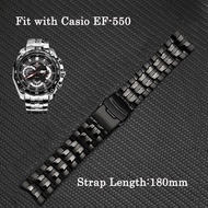 สแตนเลสสตีลสายนาฬิกาข้อมือสำหรับ Casio EF-539 544 550 527 530 534 Series นาฬิกาข้อมือผู้ชายสายรัดข้อ