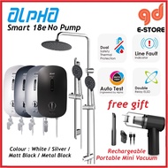 [Free Gift] Alpha Smart 18E Water Heater With ELCB Auto Test Rain Shower Matt Black Metal Black Silv