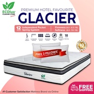 FREE SHIPPING Ecolux Glacier 12inch Premium Grade Mattress Independent Pocket Spring Mattress/Tilam