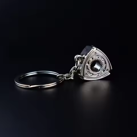 Men Metal Keychain Key Ring Car Engine Rotary Wankel Engine Rotor Gear Turbo Weighty Key Chain Car A