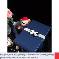 christmas✅Plus Size Gift Box Korean Style Rectangular Blue Christmas Gift down Coat Wedding Dress Box Storage Box ZAXE