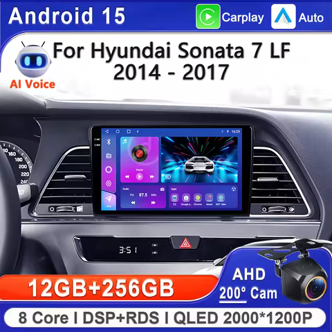 Android 15 2K Incell Screen Multimedia For Hyundai Sonata 7 LF 2014-2017 High-performance CPU GPS Na