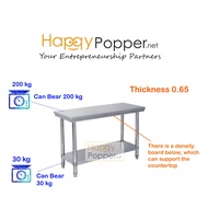 HAPPYPOPPER Meja Stainless Steel Table (201) Kitchen Bench Working Work Table 150 x 60 x 80cm 0.65T 