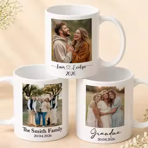 Personalised Photo Mug with Text Family Picture Cup,Unique Birthday Gift,Couple Photo Mug,Memories P
