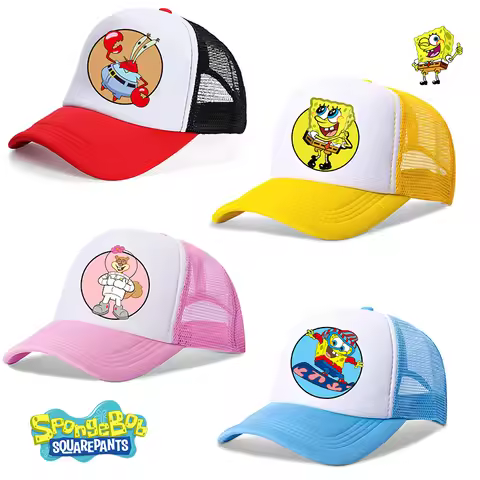 SpongeBob SquarePants Baseball Cap Sunshade Sunscreen Cap Anime Cartoon Hip Hop Caps Fashion Leisure