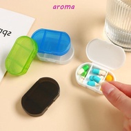 AROMA Small Medicine Box, Portable Three Compartments Mini Pill Box, Pill Tablet Storage Box Moisture-proof Convenient Daily Travel Medicine Organizer Pill Box