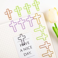 Eight-color cross-paper clips, metal color Eight-Color cross shaped paper clips metal Colored paper 
