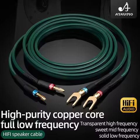 One piece ATAUDIO HiFi audio speaker cable high quality Pure copper speaker wire with banana plug Y 