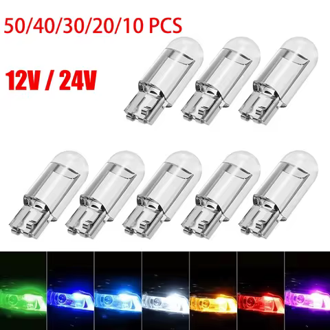 Car LED T10 W5W Canbus Glass COB 6000k Reading Dome Lamp Marker Wedge License PlateLight Bulb 168 19