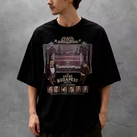 The Grand Budapest Hotel themed T-shirt: Wes Anderson movie Unisex pure cotton streetwear T-shirt