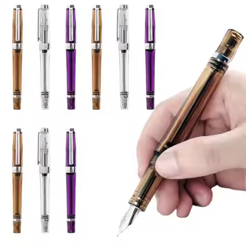 NEW Wing Sung 3013 Transparent Fountain Pen Vacuum Negative Pressure Fountain Pen Transparent Ink Pe