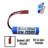 Baterai RC/ Mainan Anak/ Baterai Elektronik Lainnya 1X 14500 3000mAh 3.7V Konektor JST PLUG MERAH