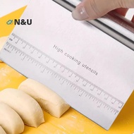 N&U Stainless Steel Flour Cutter With Scale, Dough Cutter, Baking Scraper 15 20 22cm, Roll Handle Ri