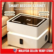 Smart Floating Cabinet Smart Bedside Table LED light Bluetooth Wireless Charging with Speaker Bedsid