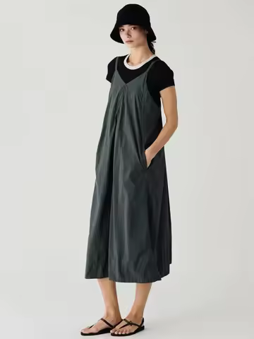 2026 Summer DANTON New Japanese-Style Women's Casual Nylon Taffeta A-Line Strap Dress