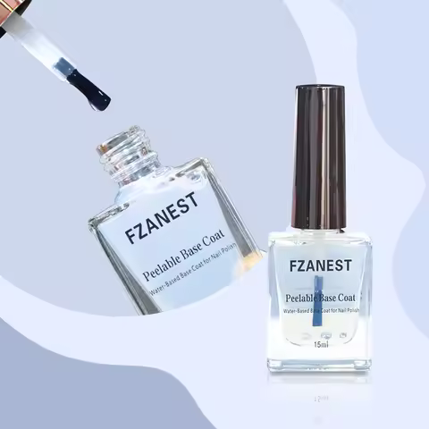 FZANEST Air Dry Peel off Base Coat Gel Nail Polish 15ml Water Based Peelable Base Practice Gel Polis