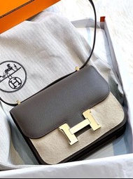 Hermes constance mini. 石器灰金