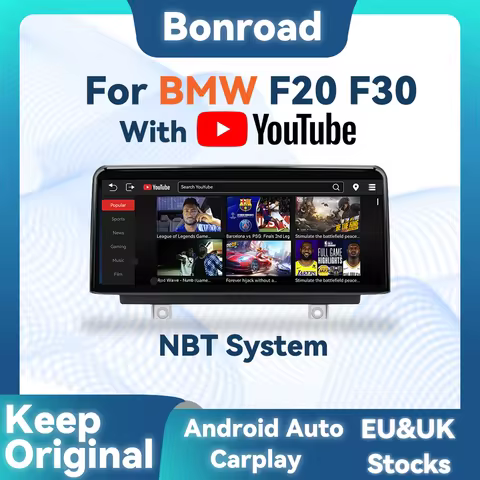 BONROAD Wireless Carplay Audio Car Radio With Youtube For BMW 1 Series F20 3 Series F30 GPS Navigati