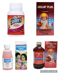 vitamins for baby/kids scotts, ceelin, tempra, cherifer